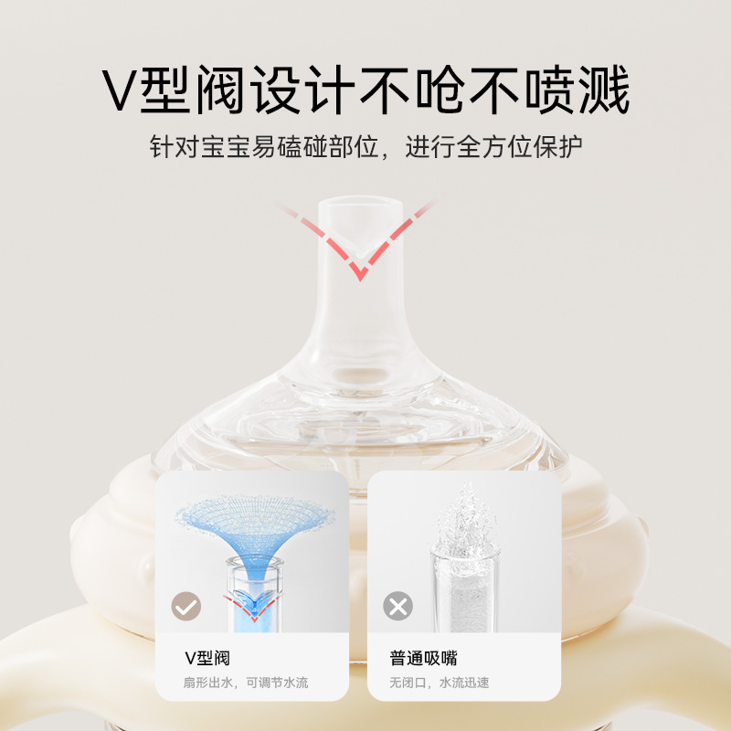 英氏 婴儿童吸管学饮杯鸭嘴杯喝水杯6个月以上小月龄直饮宝宝奶瓶 - 图1