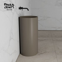 Paola Lenti Artificial Stone Round Floor Integrated Makeup Room Wash face Basin Noodle pool Hotel Pillar Table Basin
