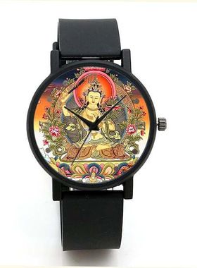 2024石英手表黄财神文殊菩萨大黑天财神手表男士女士转运手表电子