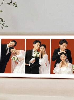 相框摆台照片定制洗婚纱照全家福相片做成创意水晶摆件加打印相册