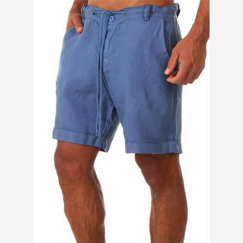 beach Clothes Short Pants Summer Shorts For Men Mens linen - 图1
