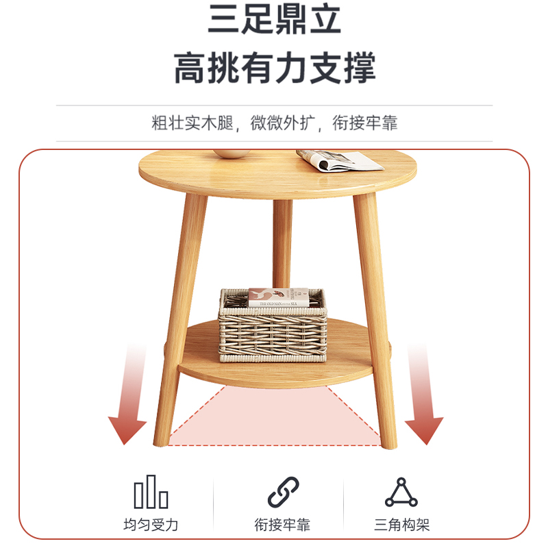 茶几客厅家用沙发边几简约现代简易小桌子圆形阳台茶桌卧室床头桌 - 图1