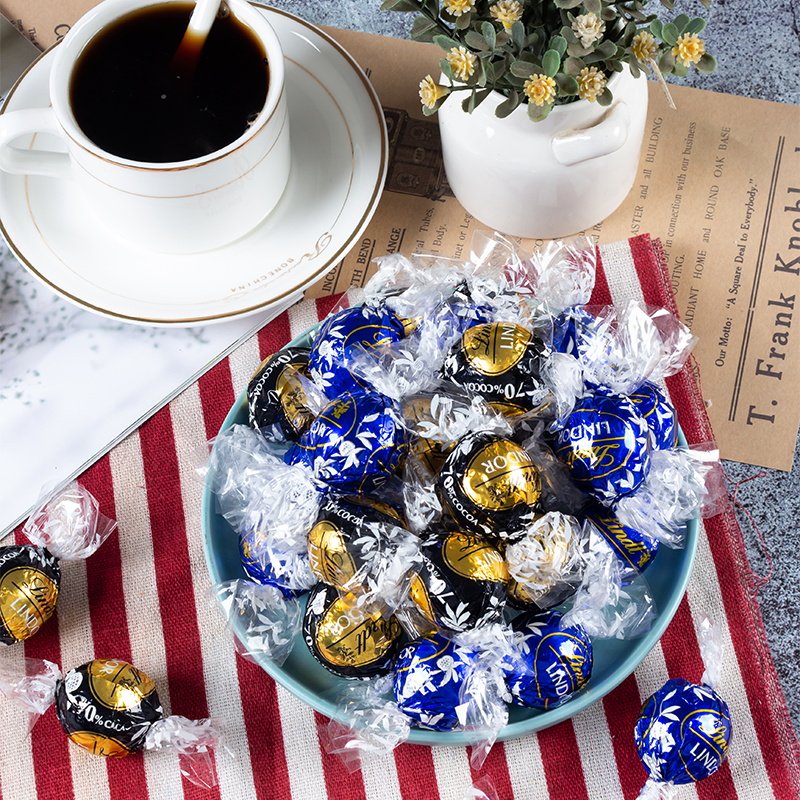Lindt瑞士莲软心球60% 70%特浓牛奶黑巧进口巧克力零食万圣节糖果,淘宝优惠券,粉丝福利购,淘宝优惠卷