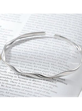 【幂琳】s999足银情侣手链手镯一对女款实心银镯子原创小众七夕礼