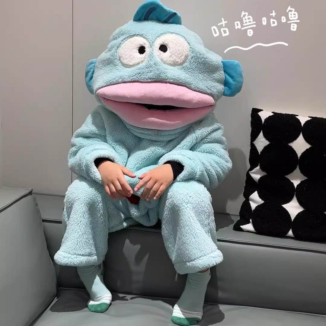 丑鱼儿童可爱搞怪连体睡衣女法兰绒秋冬加厚珊瑚绒亲子卡通家居服,淘宝优惠券,粉丝福利购,淘宝优惠卷