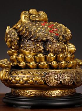 厂家全黄铜聚宝盆金蟾蝉摆件如意客厅店铺前台办公室开业礼品