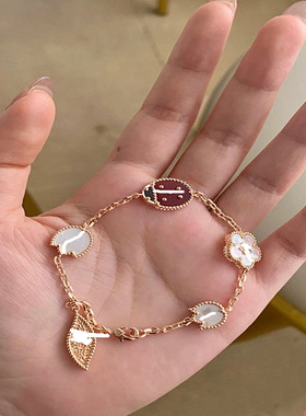 高版本精工五花七星瓢虫手链小众设计高级感奢华送女友圣诞节礼物