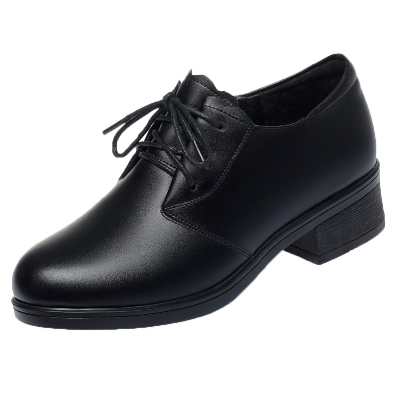 他她女孩真皮深口系带工作鞋女黑色配西装职业商务工装皮鞋单鞋女,淘宝优惠券,粉丝福利购,淘宝优惠卷