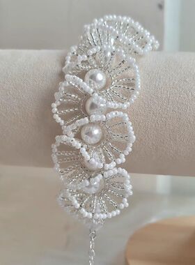 公主蕾丝手链耳坠法式项锁骨链串珠仙气精致小众设计感轻奢女