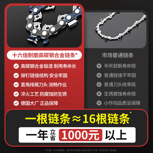 油锯链条锯树链德国电锯链条12寸16寸18寸20寸伐木锯锯条配件大全 - 图3