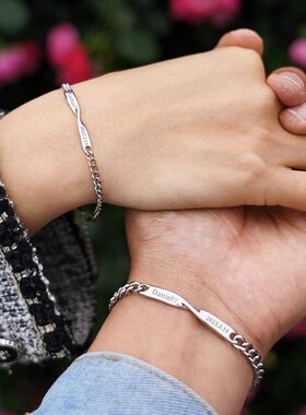 【幂琳】莫比乌斯环情侣手链一对情侣款999纯银情人节礼