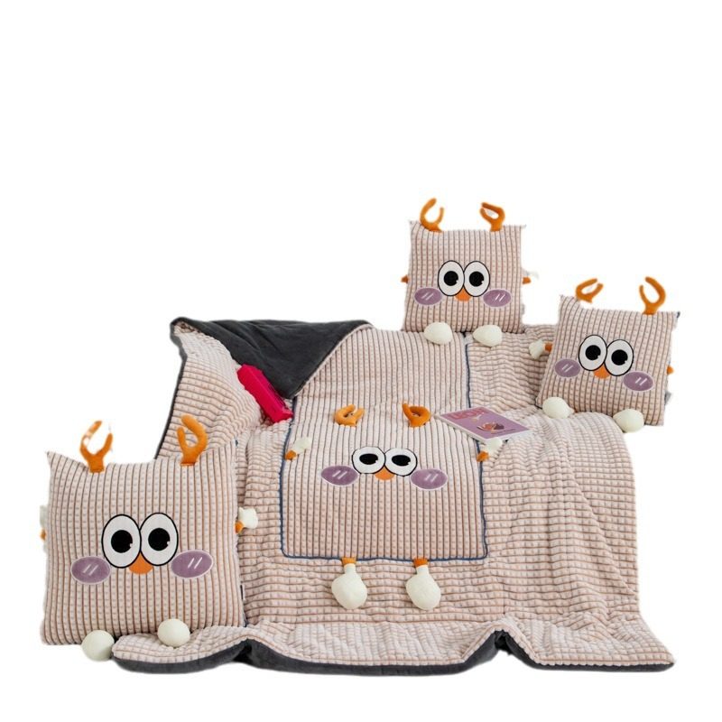 新款高克重牛奶绒抱枕被车载沙发午休靠垫 多功能卡通抱枕被,淘宝优惠券,粉丝福利购,淘宝优惠卷