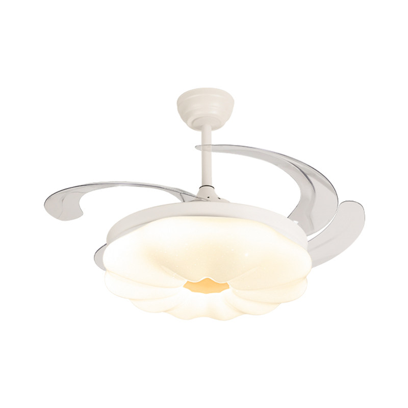 餐厅星空吊扇灯奶油风隐形静音风扇灯全光谱护眼客厅变频风电扇灯,淘宝优惠券,粉丝福利购,淘宝优惠卷