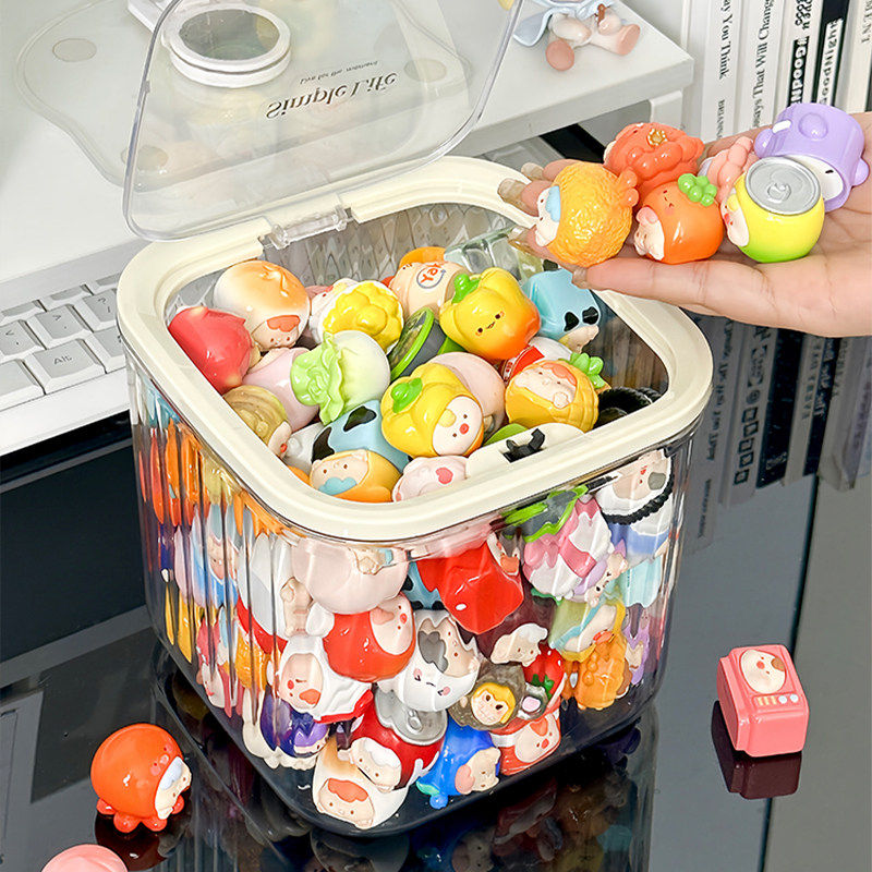 萌粒收纳盒亚克力大容量手办盲盒展示架桌面谷子整理密封罐防尘,淘宝优惠券,粉丝福利购,淘宝优惠卷