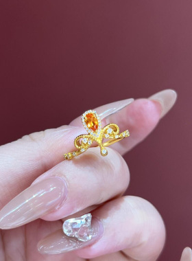 小红书同款辛德瑞拉芬达色戒指女小众精致轻奢微镶锆石高级感手饰