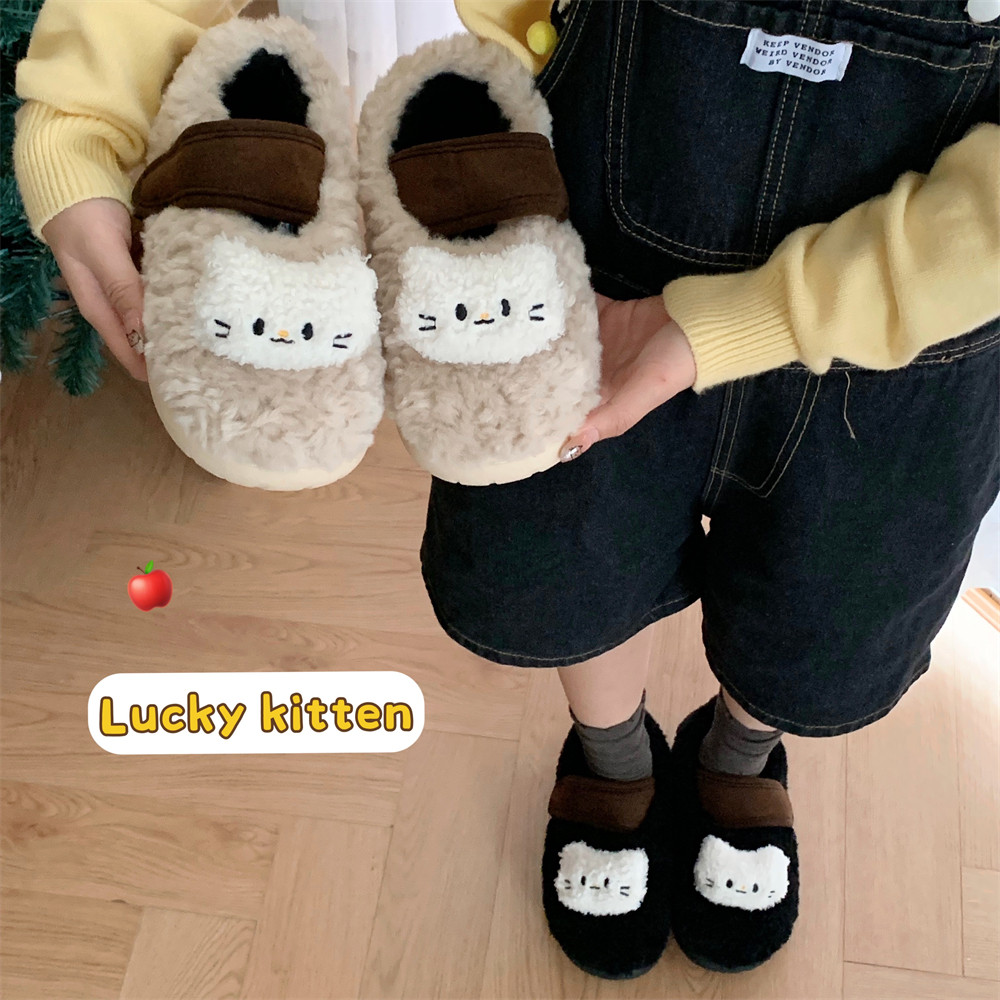 细细条保暖冬季外穿可爱小猫咪豆豆鞋女百搭休闲毛毛单鞋防滑平底,淘宝优惠券,粉丝福利购,淘宝优惠卷