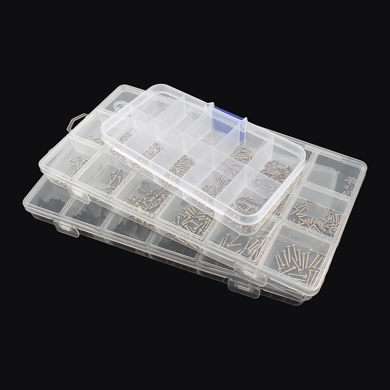 Glasses, watches, laptop accessories, screws set, mechanical screws in box, repair small screws