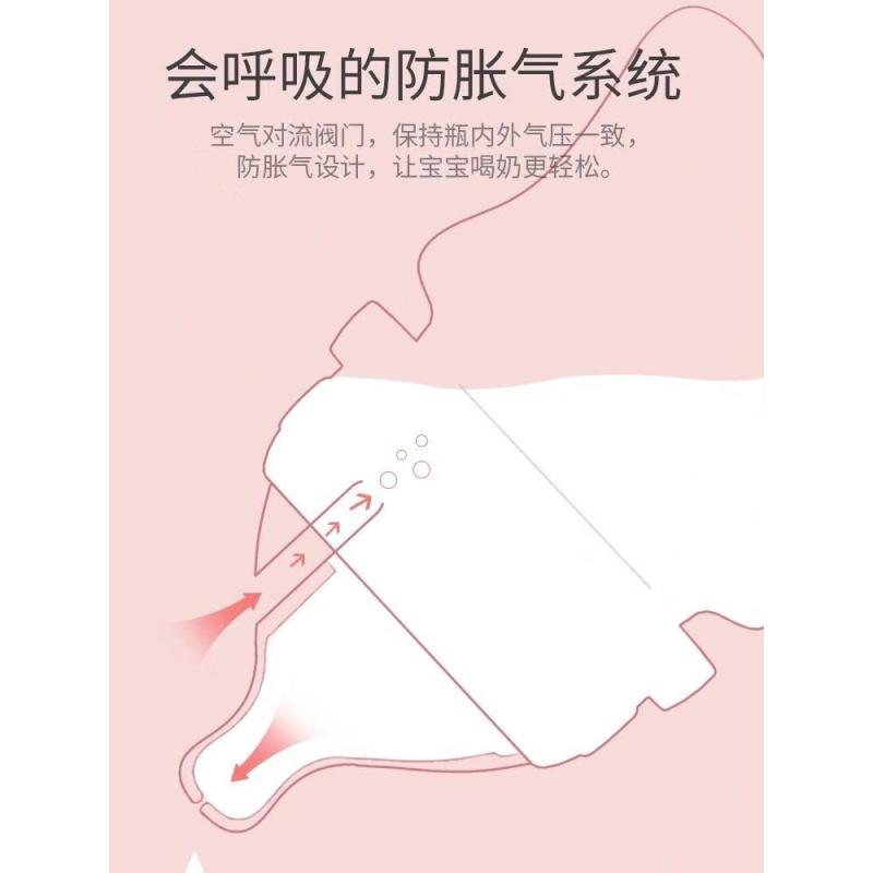 官网贝亲新生婴儿宽口玻璃奶瓶仿真母乳嘴抗摔防呛宝宝防胀气吸管