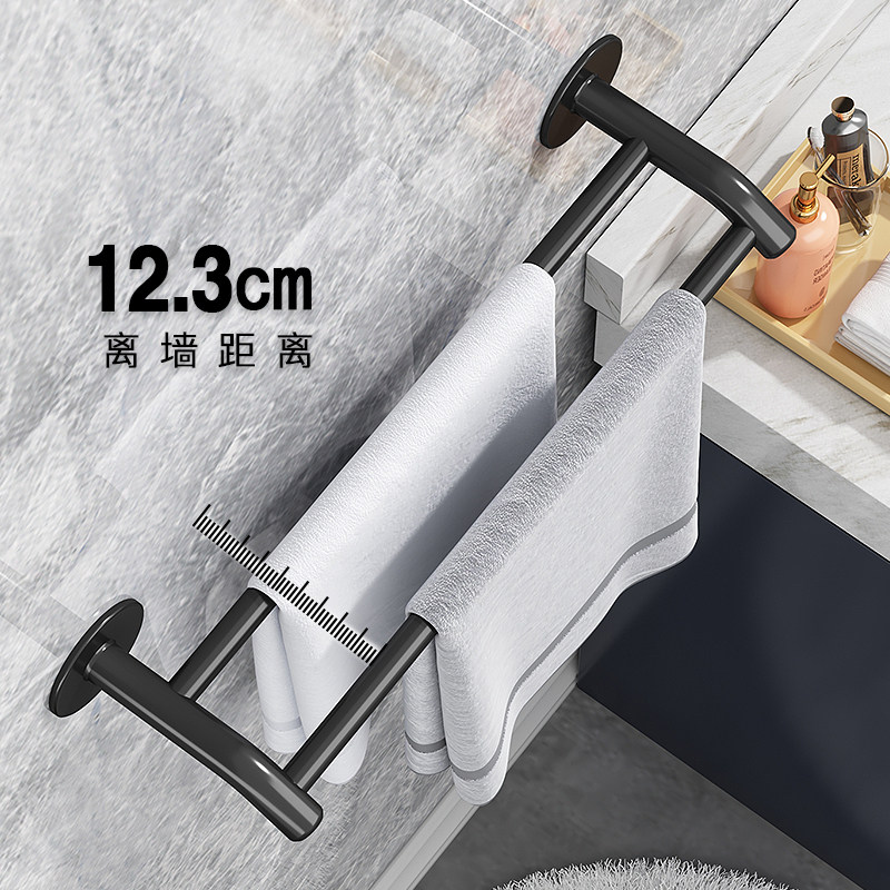 太空铝毛巾架卫生间浴巾架厕所免打孔浴室浴巾毛巾挂杆壁挂置物架,淘宝优惠券,粉丝福利购,淘宝优惠卷