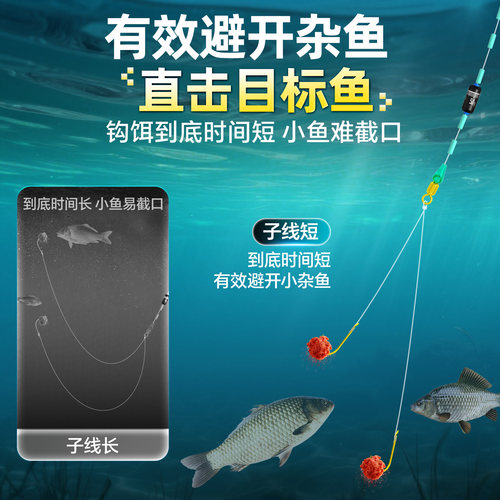 小凤仙金袖短子线双钩成品绑好鲫鱼钩防缠绕有刺鱼钩专用袖钩正品 - 图0