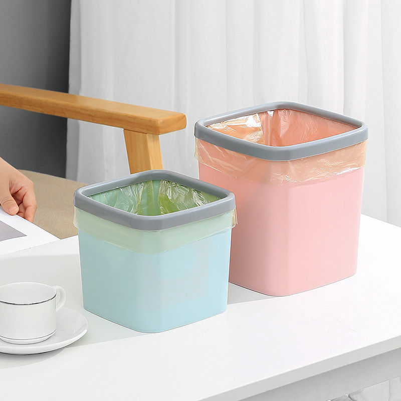 北欧桌面小垃圾桶家用桌上客厅方形无盖筒迷你带压圈收纳盒废纸篓,淘宝优惠券,粉丝福利购,淘宝优惠卷