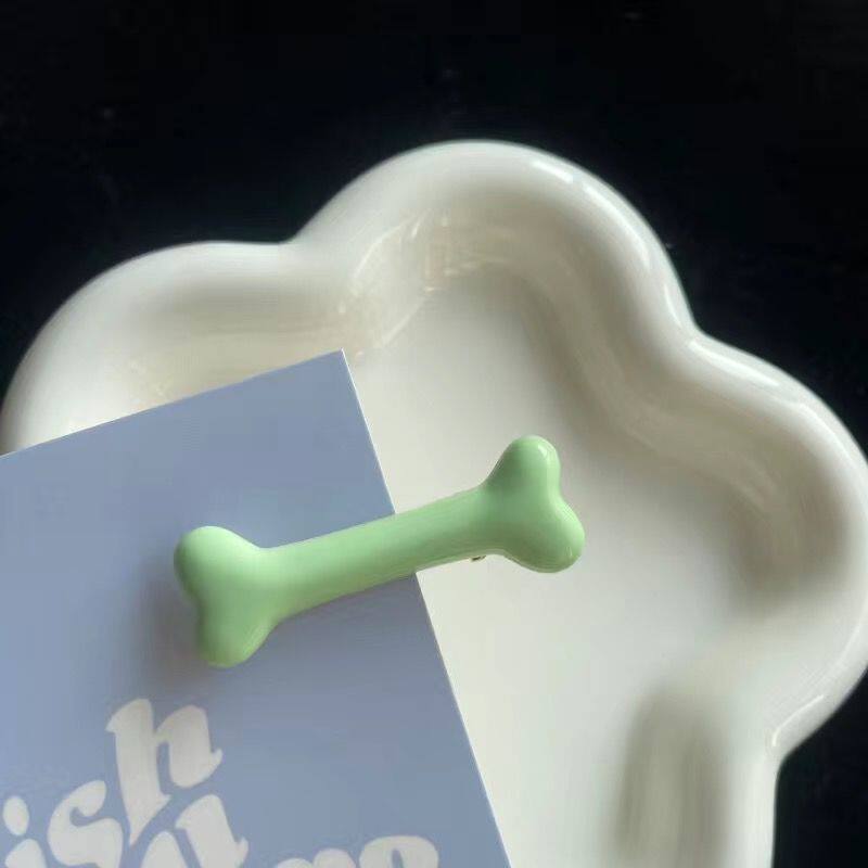 奶油系爆款可爱小骨头发夹软萌少女心鸭嘴夹日系发卡学生刘海边夹