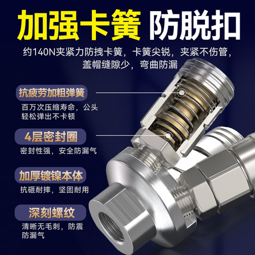 气动气管接头快插圆三通二通C式自锁快速接头气泵空压机配件大全 - 图1