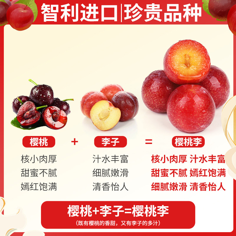 顺丰速达 智利进口樱桃李新鲜李子原箱5斤水果甜红当季精美礼盒装,淘宝优惠券,粉丝福利购,淘宝优惠卷