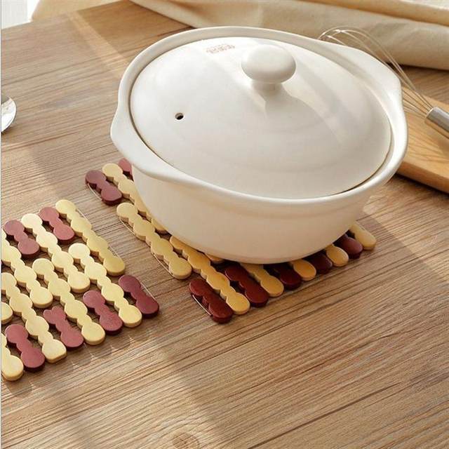 Household bamboo insulation mat large set, casserole mat, anti-scalding dining table mat, placemat, bowl mat, plate mat, high temperature resistance