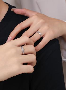 情侣对戒999足银开口戒指