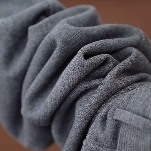 大码灰色毛呢阔腿裤女2025新款秋冬款加绒镰刀香蕉裤休闲裤子 - 图2