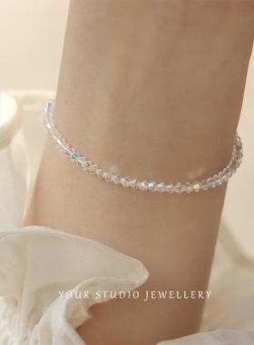 串珠奥地利白彩色细水晶手链手串女简约时尚饰品轻奢貔貅综合朱砂