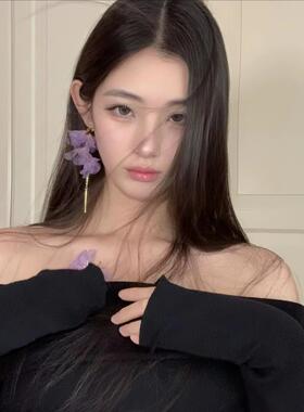 超仙温柔风~紫色网纱流苏
