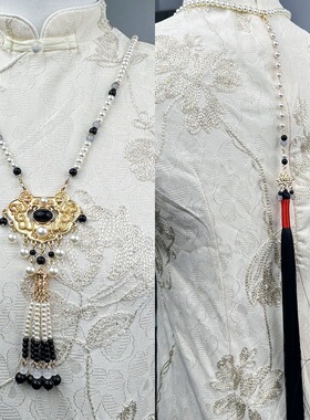 璎珞项链金锁配饰汉服马面裙女