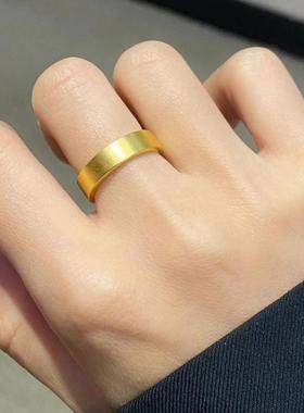 古法传承宽戒男女经典素圈卡戒