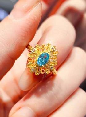 新中式首饰海洋之心戒指小众百搭轻奢饰品气质高级感手饰日常通勤