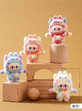 新款植绒波点怪兽小兔萌粒公仔桌面小摆件对对碰盲盒盲袋配件