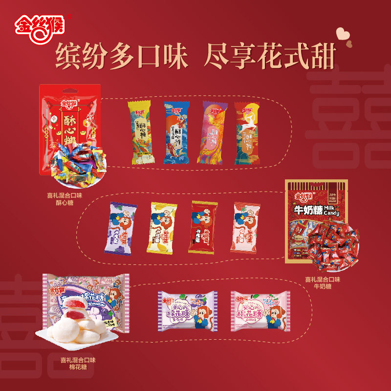 金丝猴酥糖500g喜糖婚糖结婚订婚礼盒奶糖糖果散装批发送礼零食