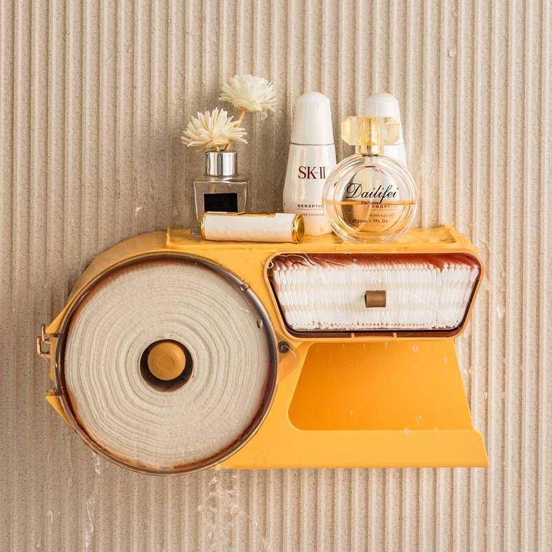 卫生间壁挂式防尘抽取式化妆棉收纳盒置物架吹风机架显示器大容量,淘宝优惠券,粉丝福利购,淘宝优惠卷