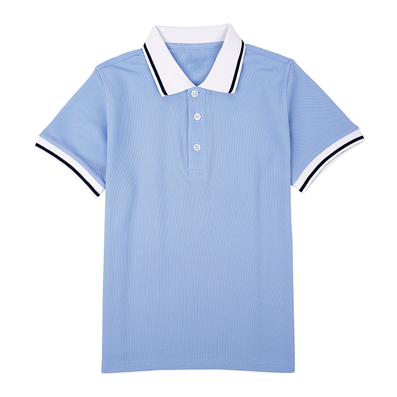 中小学生校服短袖T恤夏季高中生POLO衫白幼儿园园服男女班服翻领