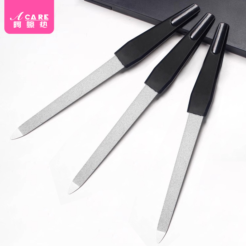 指甲锉/不锈钢CC1SQ0-修护理甲面美甲指甲锉条打磨工具双面锉条 - 图1