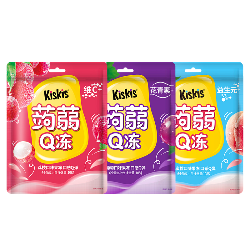酷滋KisKis蒟蒻果冻0糖0脂0卡魔芋果冻儿童零食无糖水果果冻可吸 - 图3