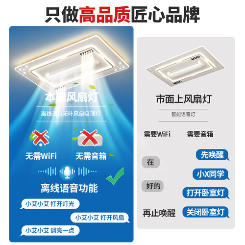 无叶吊扇灯客厅主灯现代简约大气LED吸顶灯中山灯具全屋2025新款 - 图3