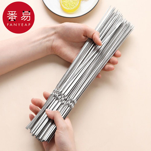 烧烤签BC1sn0-不锈钢针签字扁签烤串羊肉串家用户外露营野餐 - 图2