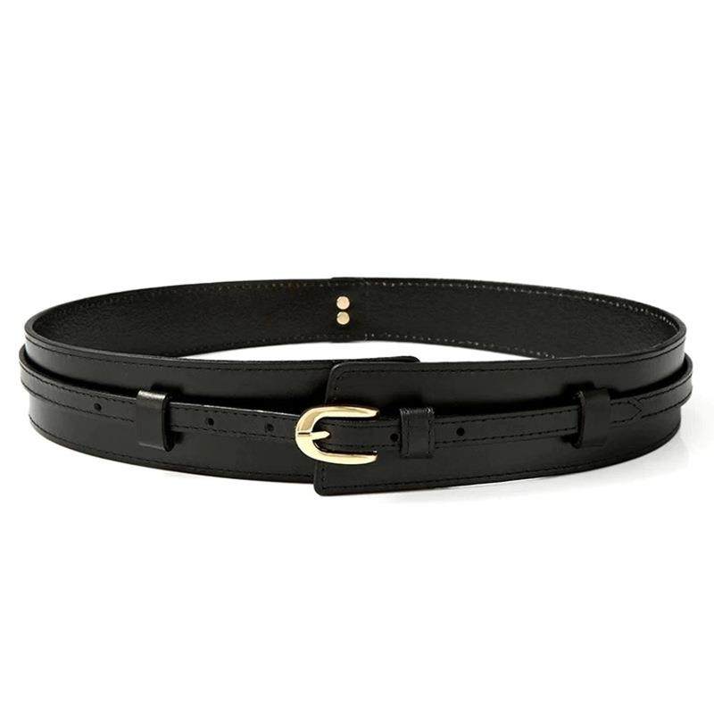 真皮腰带女外搭毛衣装饰大衣百搭西装配连衣裙子收束腰咖色宽腰封,淘宝优惠券,粉丝福利购,淘宝优惠卷