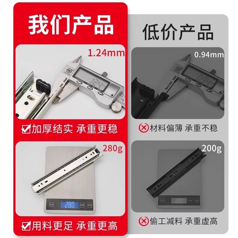 加厚抽屉滑轨不锈钢静音三节轨橱柜阻尼缓冲导轨衣柜滑道反弹轨道,淘宝优惠券,粉丝福利购,淘宝优惠卷