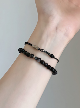 巨好看的银曜石手串小众轻奢高级