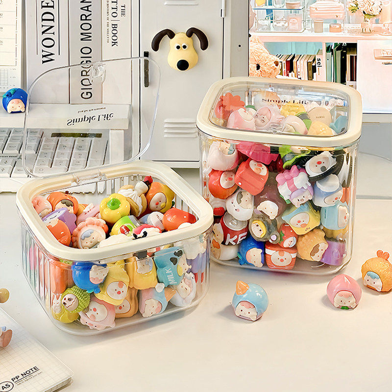 萌粒收纳盒亚克力大容量手办盲盒展示架桌面谷子整理密封罐防尘,淘宝优惠券,粉丝福利购,淘宝优惠卷