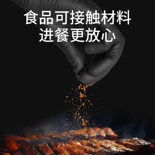 一次性手套黑色餐饮厨师食品级PVC加厚防烫厨房防水防油耐油清洁 - 图3