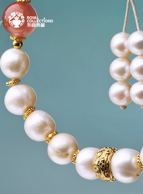 布达拉宫淡水珍珠南红手串原创设计小众手持白色近圆珠子手链女款